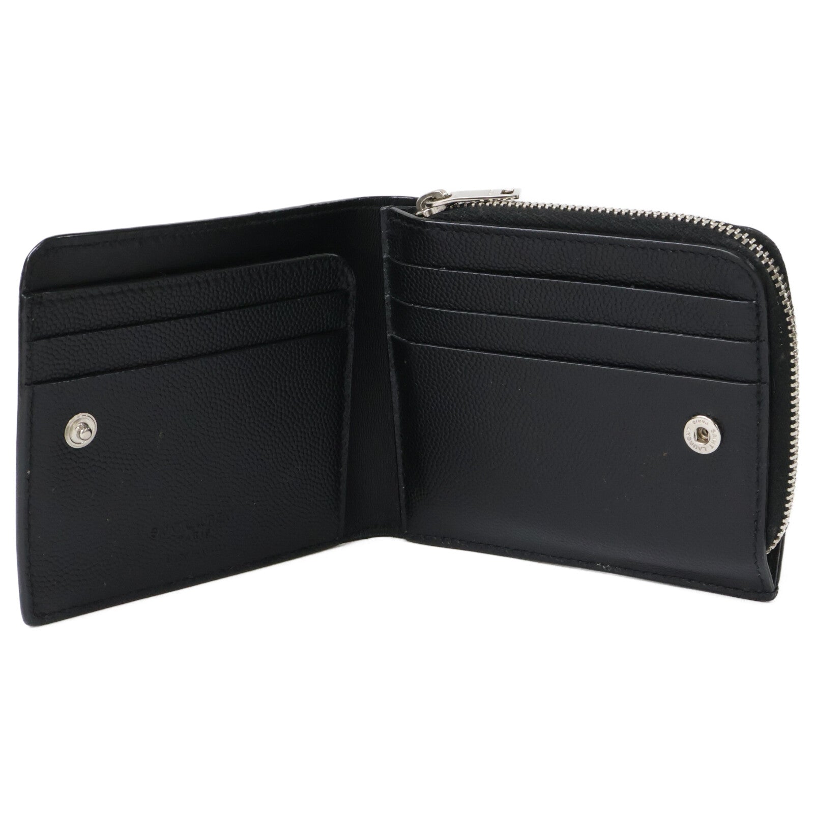 SAINT LAURENT PARIS サンローランパリ 【美品】イースト/ウェスト ウォレット 二つ折り財布（小銭入れあり）
