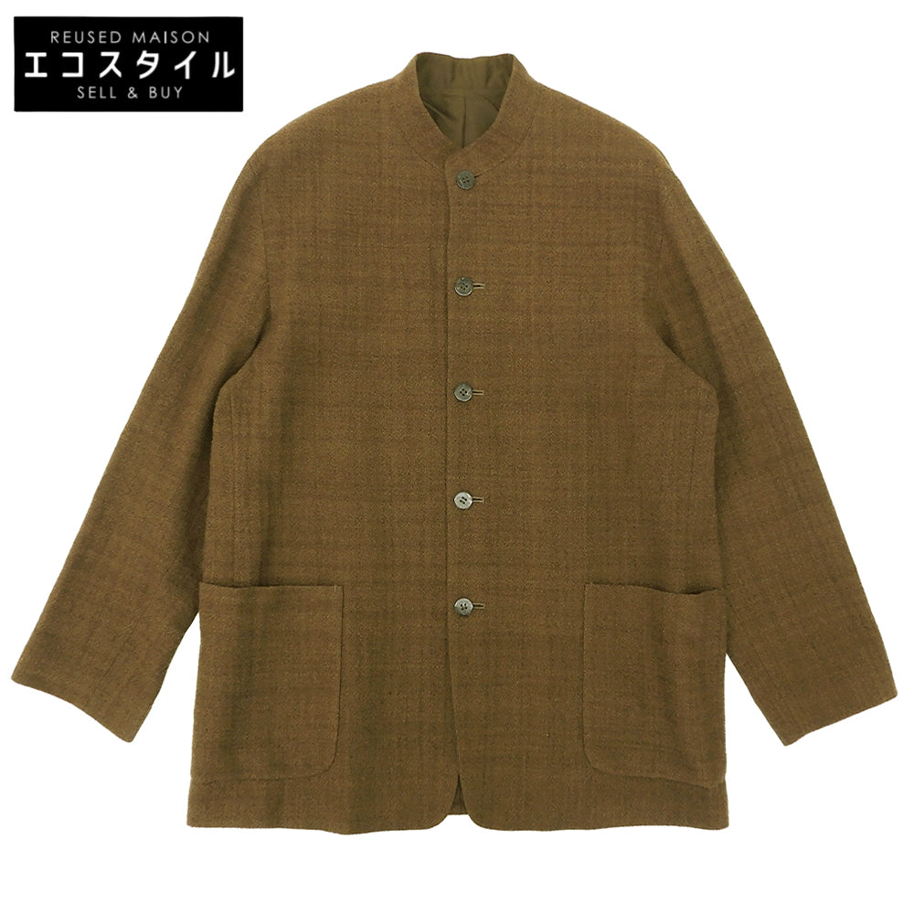 JURGEN LEHL ヨーガンレール 美品 ウール バンドカラー ジャケット レディース ブラウン M ジャケット