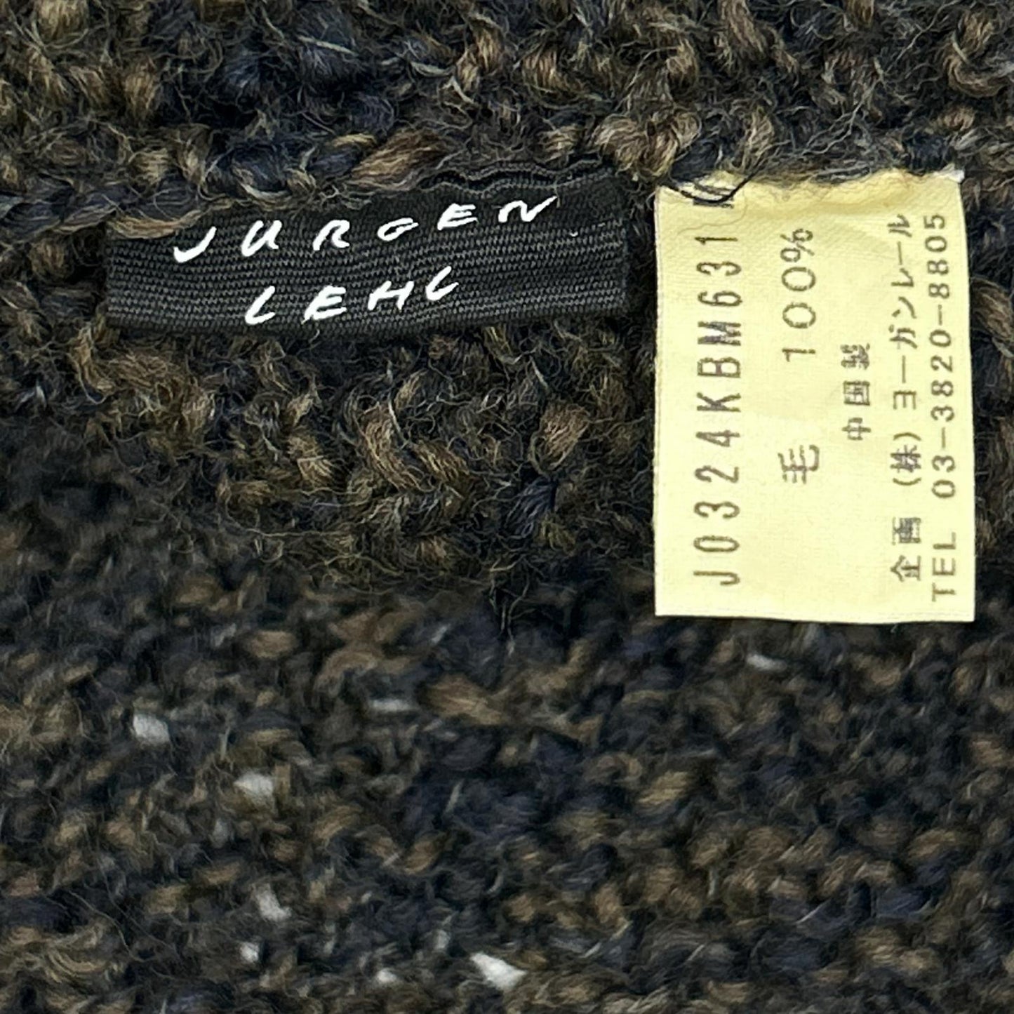 JURGEN LEHL ヨーガンレール ネイビー ウール ハイネック ニットプルオーバー トップス