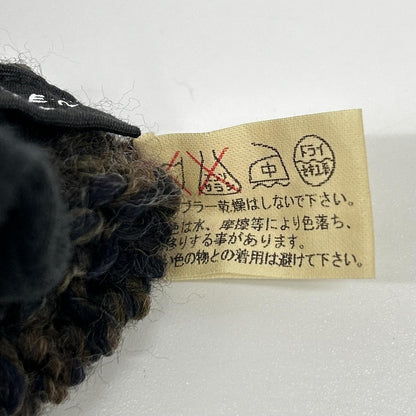 JURGEN LEHL ヨーガンレール ネイビー×ブラウン ウール100 ハイネックニットプルオーバー トップス