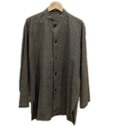 JURGEN LEHL ヨーガンレール ブラウン コットン100 スタンドカラー L/S シャツ トップス