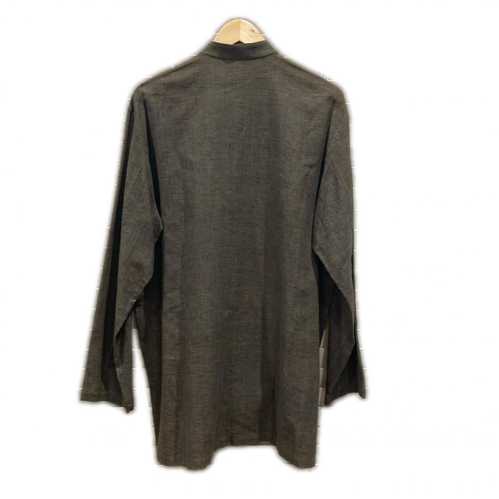 JURGEN LEHL ヨーガンレール ブラウン コットン100 スタンドカラー L/S シャツ トップス