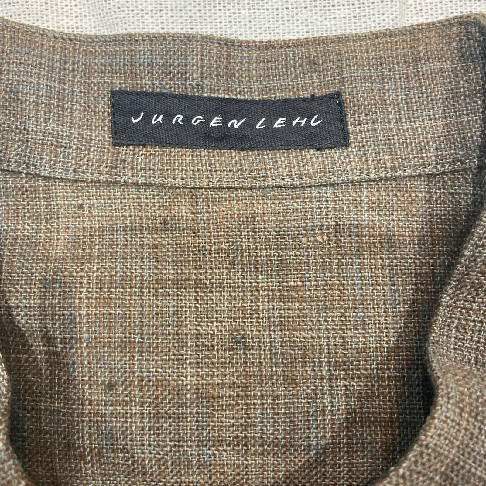JURGEN LEHL ヨーガンレール ブラウン コットン100 スタンドカラー L/S シャツ トップス