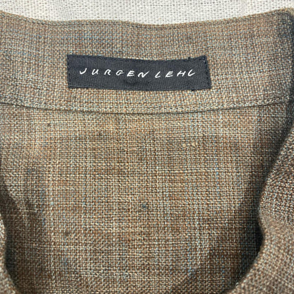 JURGEN LEHL ヨーガンレール ブラウン コットン100 スタンドカラー L/S シャツ トップス
