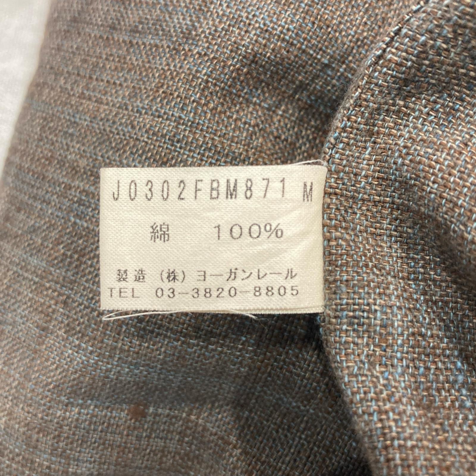 JURGEN LEHL ヨーガンレール ブラウン コットン100 スタンドカラー L/S シャツ トップス