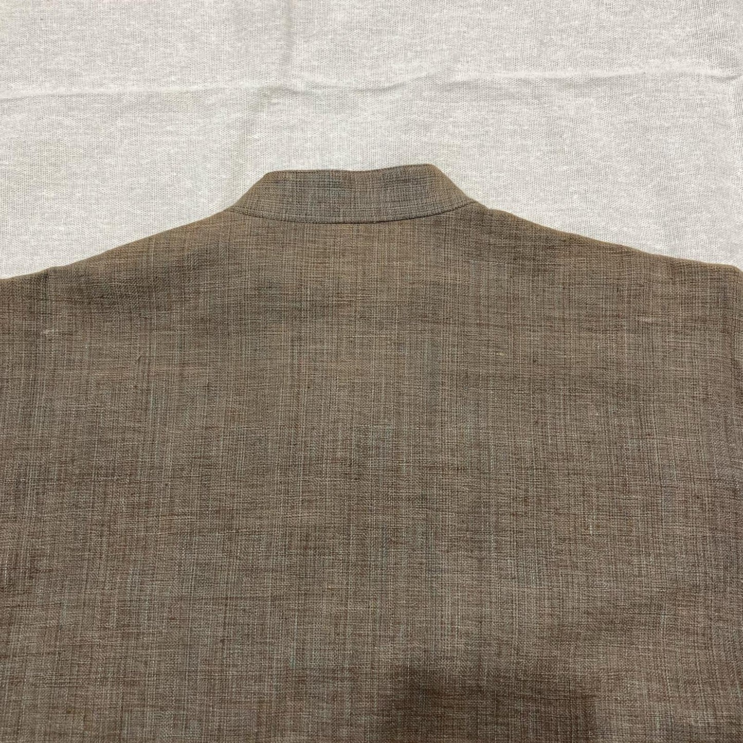JURGEN LEHL ヨーガンレール ブラウン コットン100 スタンドカラー L/S シャツ トップス