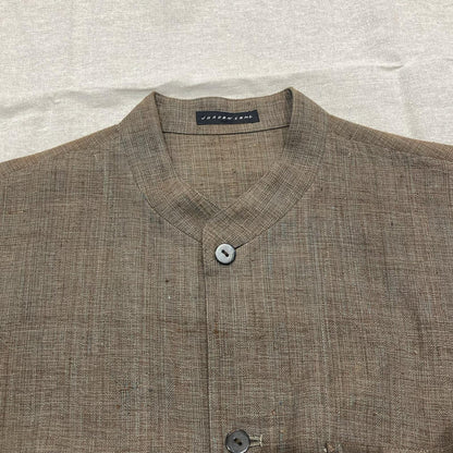JURGEN LEHL ヨーガンレール ブラウン コットン100 スタンドカラー L/S シャツ トップス