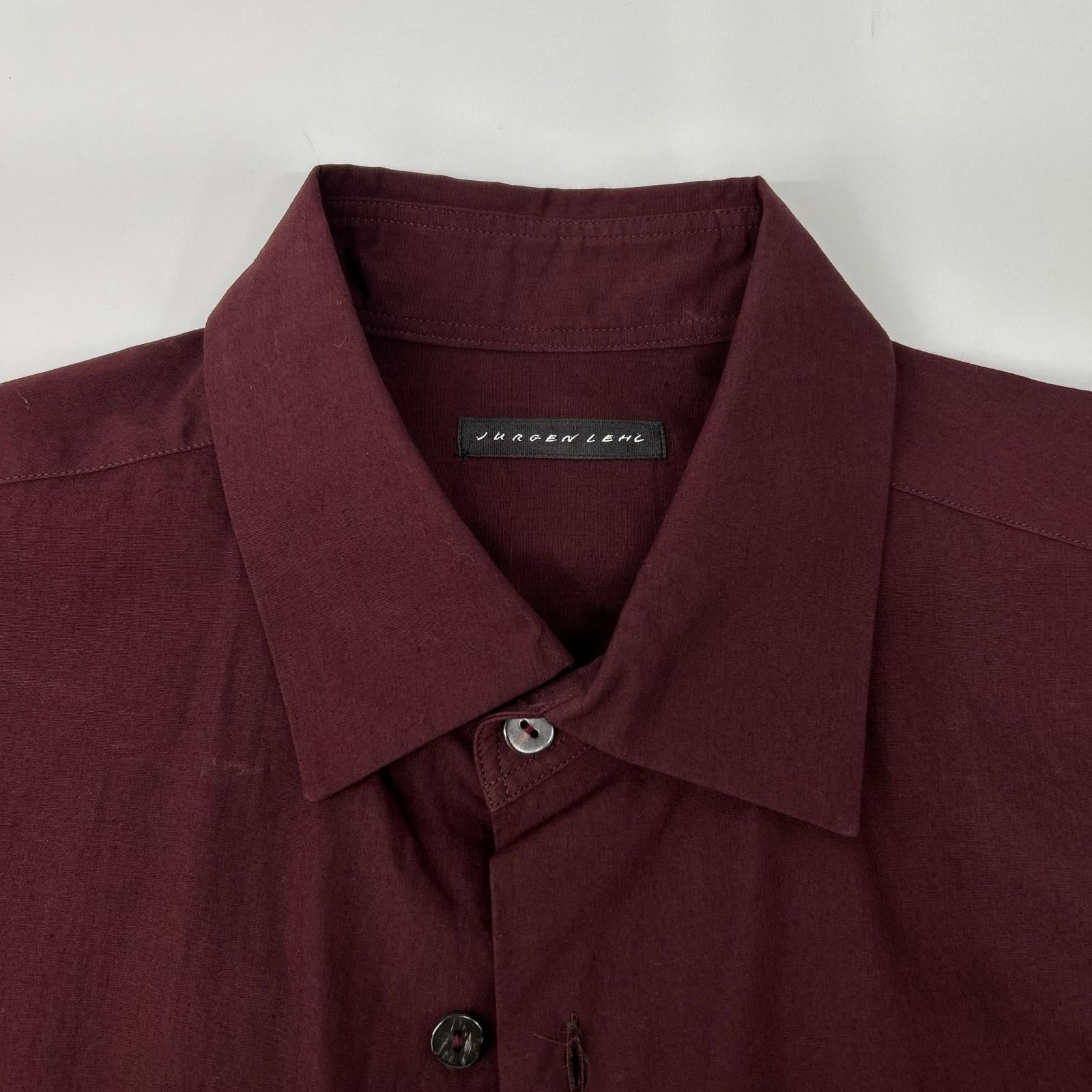 JURGEN LEHL ヨーガンレール ボルドー コットン100 スタンドカラー L/S シャツ トップス