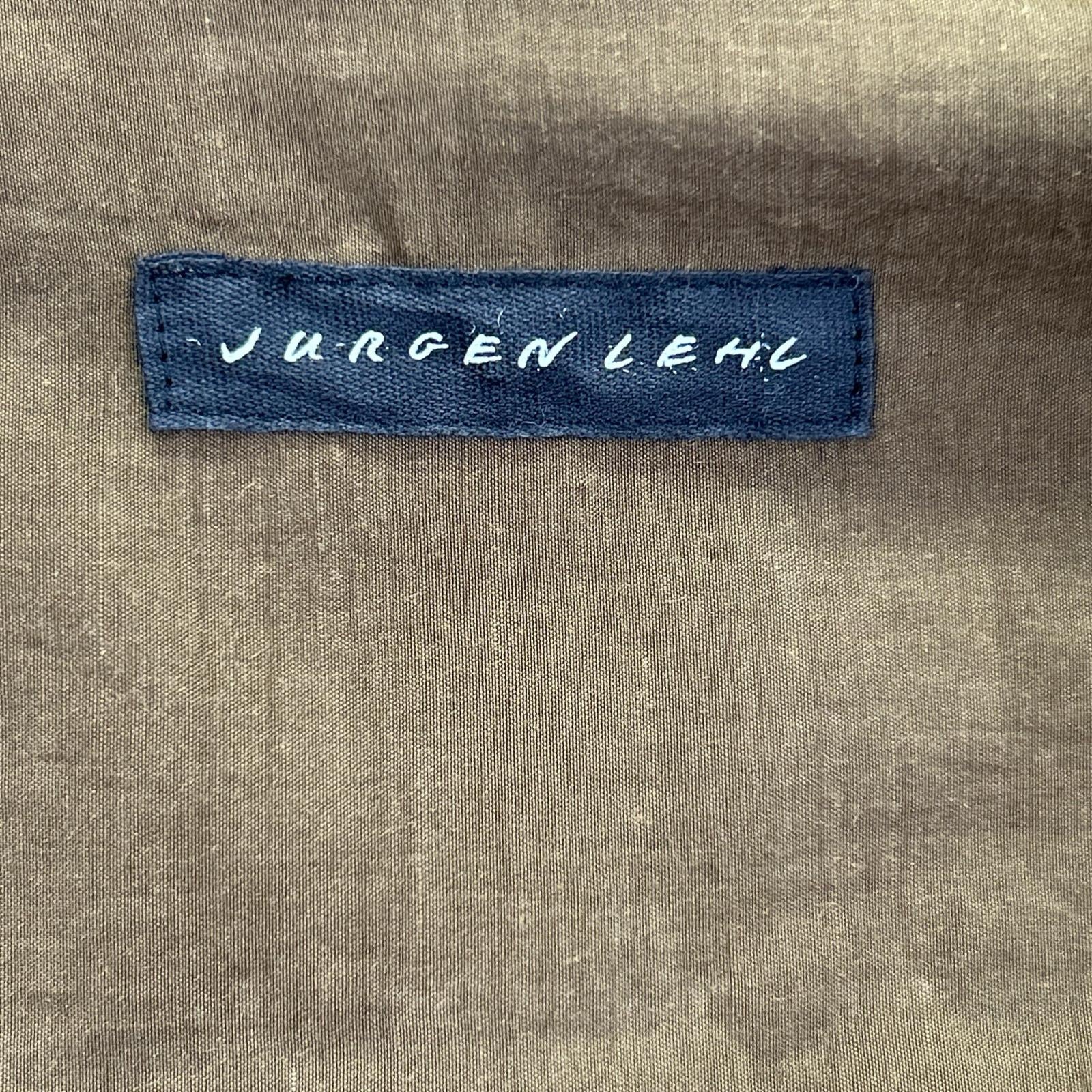 JURGEN LEHL ヨーガンレール ブラウン シルク×コットン スタンドカラー L/S シャツ トップス
