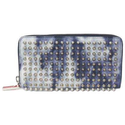 CHRISTIAN LOUBOUTIN クリスチャンルブタン 【新品】1215109 M PANETTONE WALLET デニム調 スパイク 長財布 長財布（小銭入れあり）