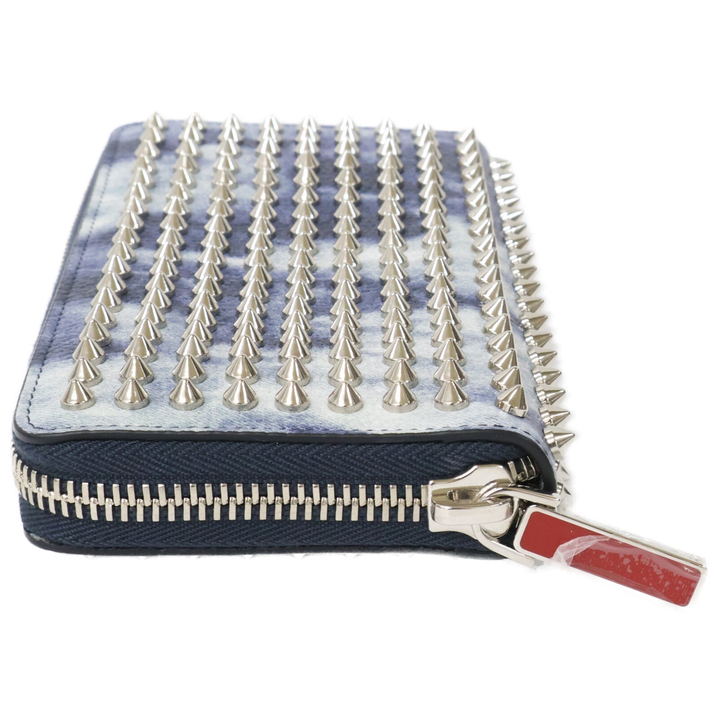 CHRISTIAN LOUBOUTIN クリスチャンルブタン 【新品】1215109 M PANETTONE WALLET デニム調 スパイク 長財布 長財布（小銭入れあり）
