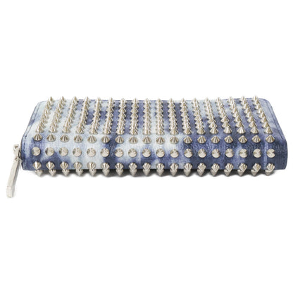 CHRISTIAN LOUBOUTIN クリスチャンルブタン 【新品】1215109 M PANETTONE WALLET デニム調 スパイク 長財布 長財布（小銭入れあり）