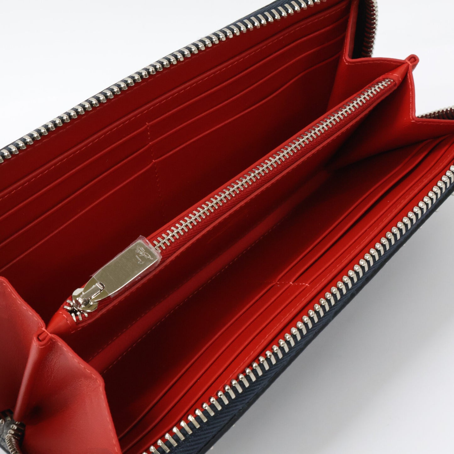 CHRISTIAN LOUBOUTIN クリスチャンルブタン 【新品】1215109 M PANETTONE WALLET デニム調 スパイク 長財布 長財布（小銭入れあり）