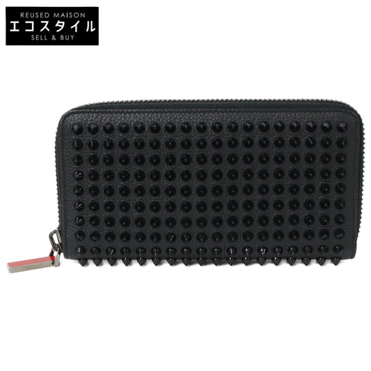 CHRISTIAN LOUBOUTIN クリスチャンルブタン 【美品】1165044 M PANETTONE SPIKES WALLET レザー スパイク 長財布（小銭入れあり）