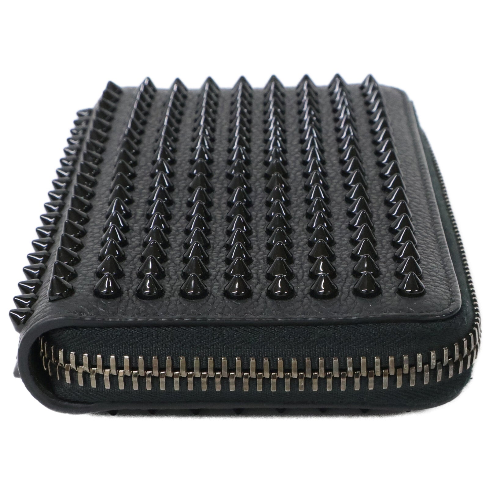 CHRISTIAN LOUBOUTIN クリスチャンルブタン 【美品】1165044 M PANETTONE SPIKES WALLET レザー スパイク 長財布（小銭入れあり）