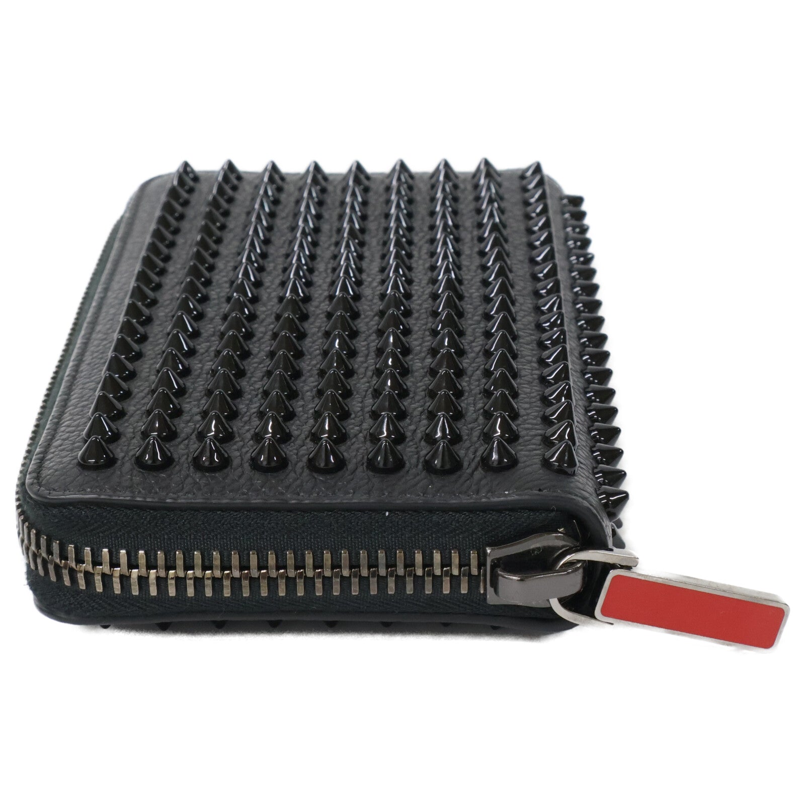 CHRISTIAN LOUBOUTIN クリスチャンルブタン 【美品】1165044 M PANETTONE SPIKES WALLET レザー スパイク 長財布（小銭入れあり）