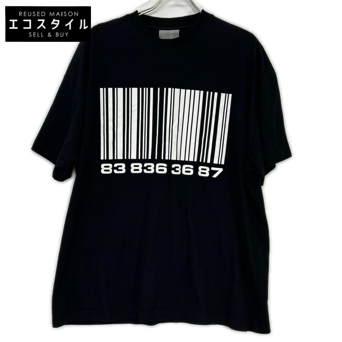 VETEMENTS Vetements 22SS black barcode T-shirt top