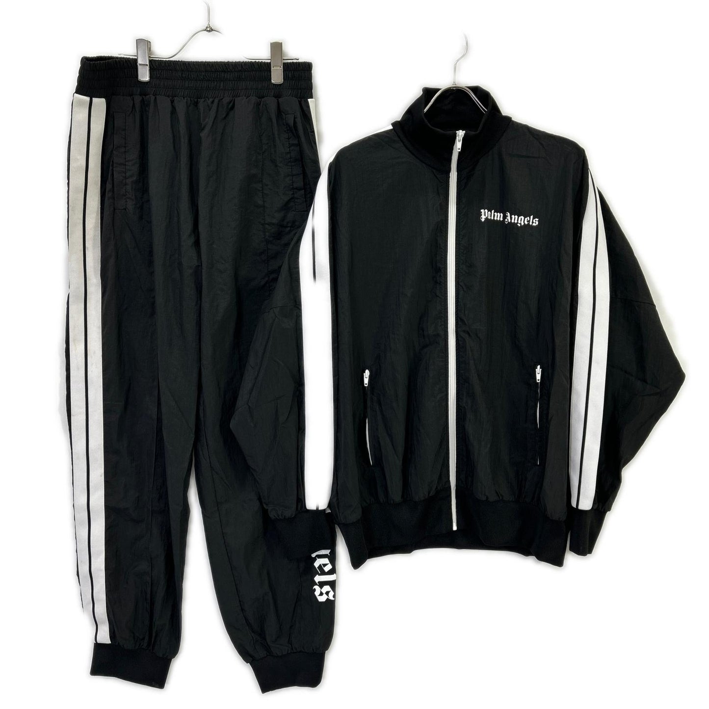 Palm Angels パームエンジェルス ブラック 両面ロゴ ナイロン ブルゾン/パンツ セットアップ スーツ セットアップ