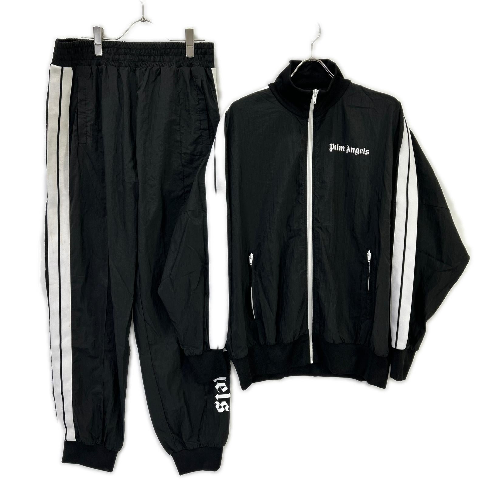 Palm Angels パームエンジェルス ブラック 両面ロゴ ナイロン ブルゾン/パンツ セットアップ スーツ セットアップ
