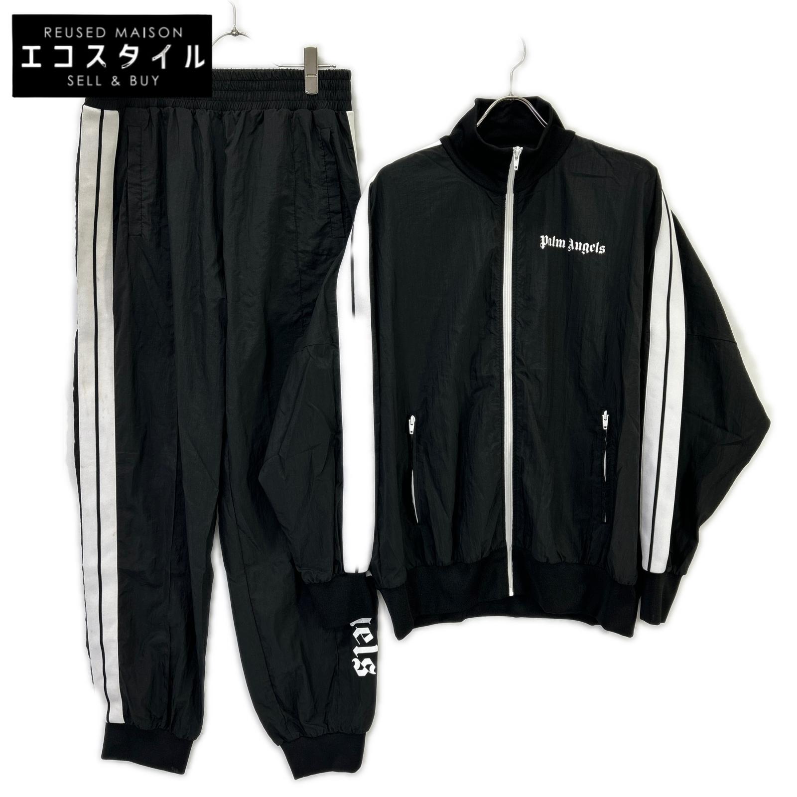 Palm Angels パームエンジェルス ブラック 両面ロゴ ナイロン ブルゾン/パンツ セットアップ スーツ セットアップ