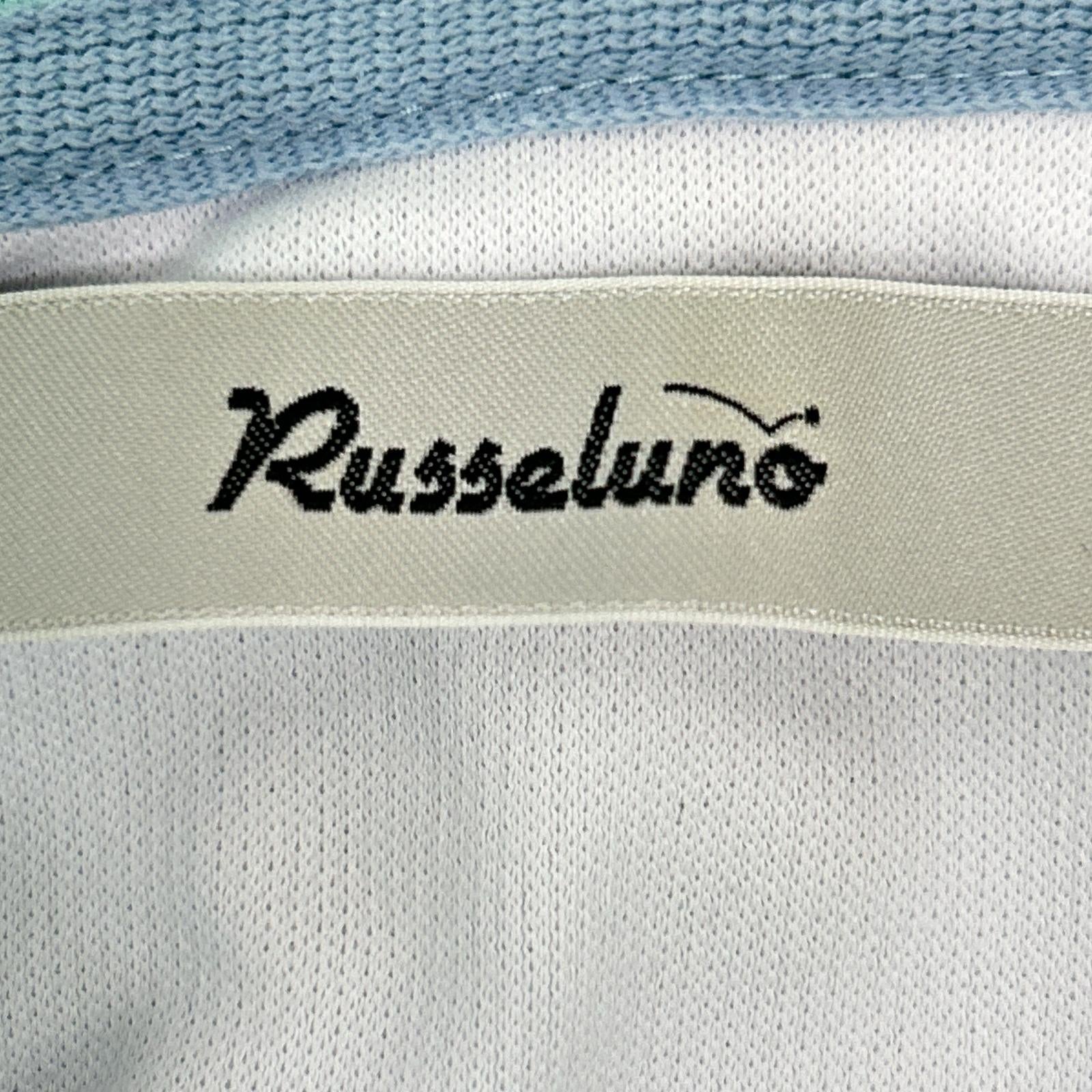 RUSSELUNO ラッセルノ グリーン×ピンク グラデーション ツリーカモ ゴルフシャツ トップス