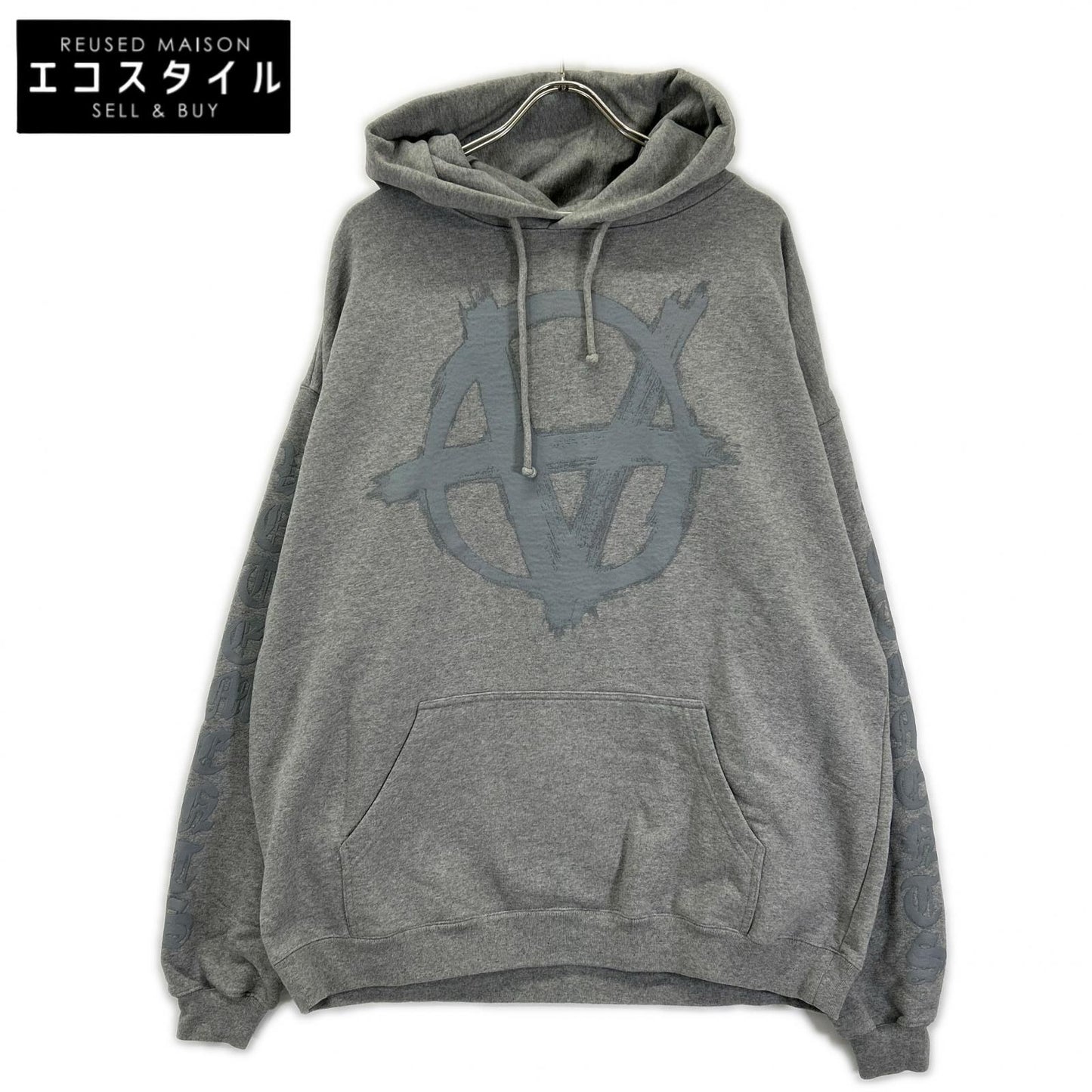 VETEMENTS ヴェトモン 22AW グレー DOUBLE ANARCHY LOGO トップス