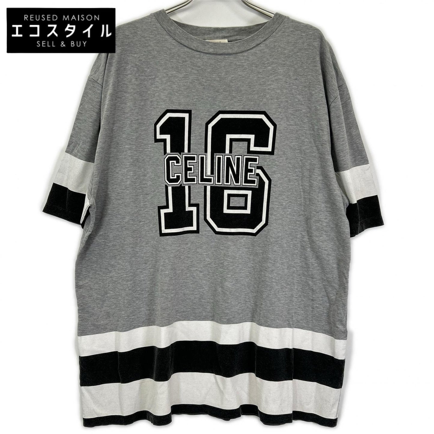 CELINE セリーヌ 2X41F671Q グレー コットン プリントTシャツ トップス