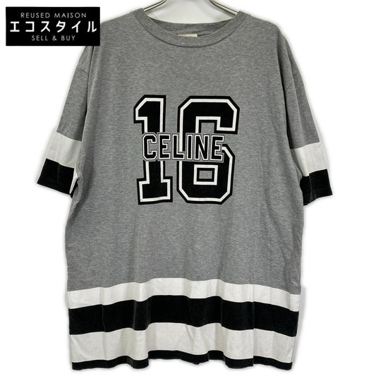 CELINE セリーヌ 2X41F671Q グレー コットン プリントTシャツ トップス