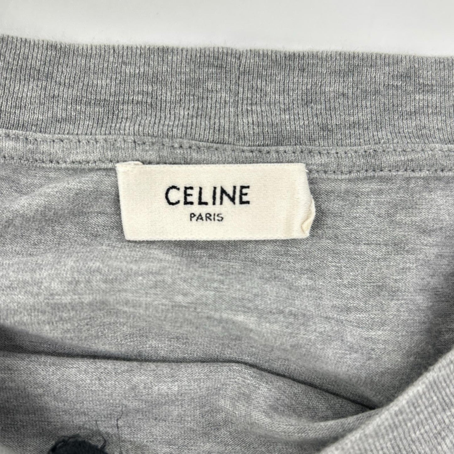 CELINE セリーヌ 2X41F671Q グレー コットン プリントTシャツ