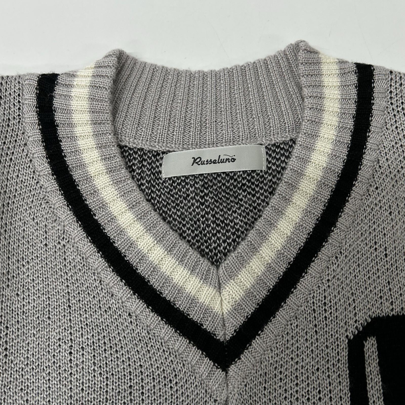 RUSSELUNO ラッセルノ グレー ロングスリーブ ニット トップス