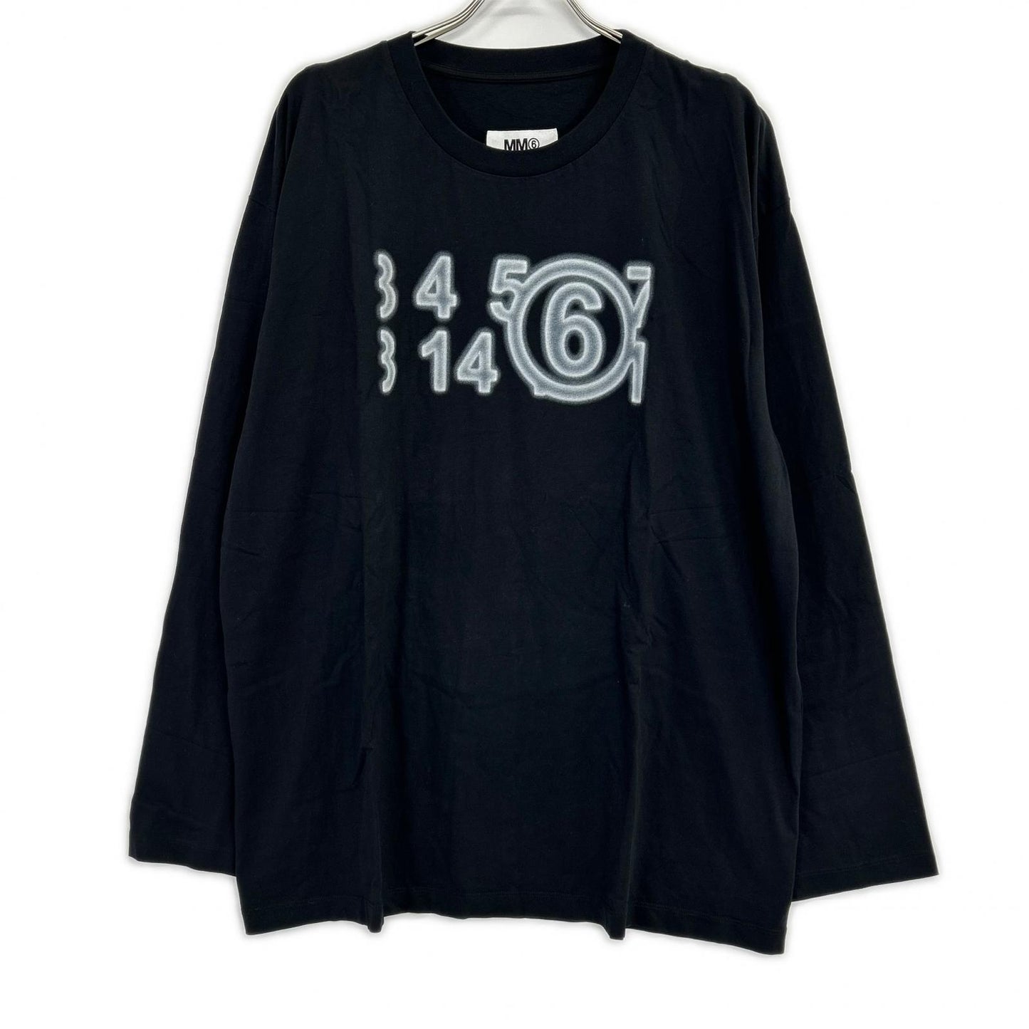 MM6 エムエムシックス S52GC0278 ブラック ズームロゴ ロングTシャツ トップス
