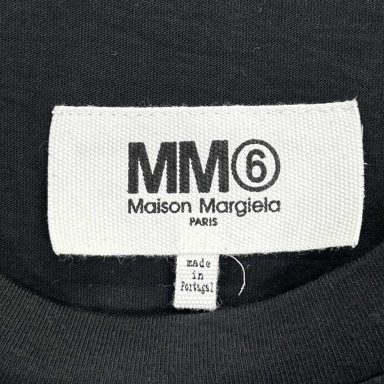 MM6 エムエムシックス S52GC0278 ブラック ズームロゴ ロングTシャツ トップス
