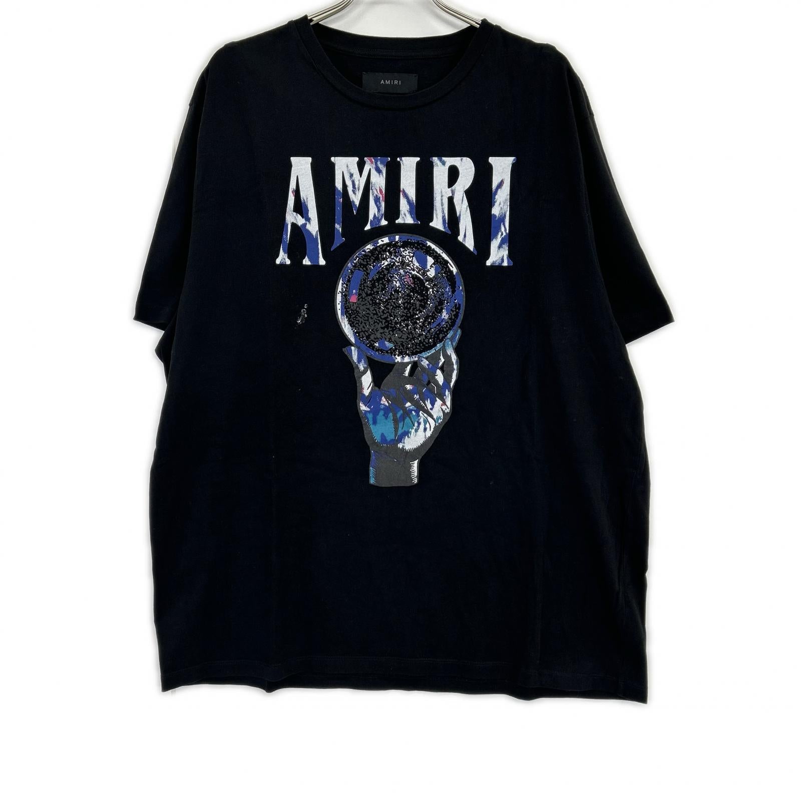 AMIRI アミリ ブラック クリスタルボールロゴ Tシャツ トップス