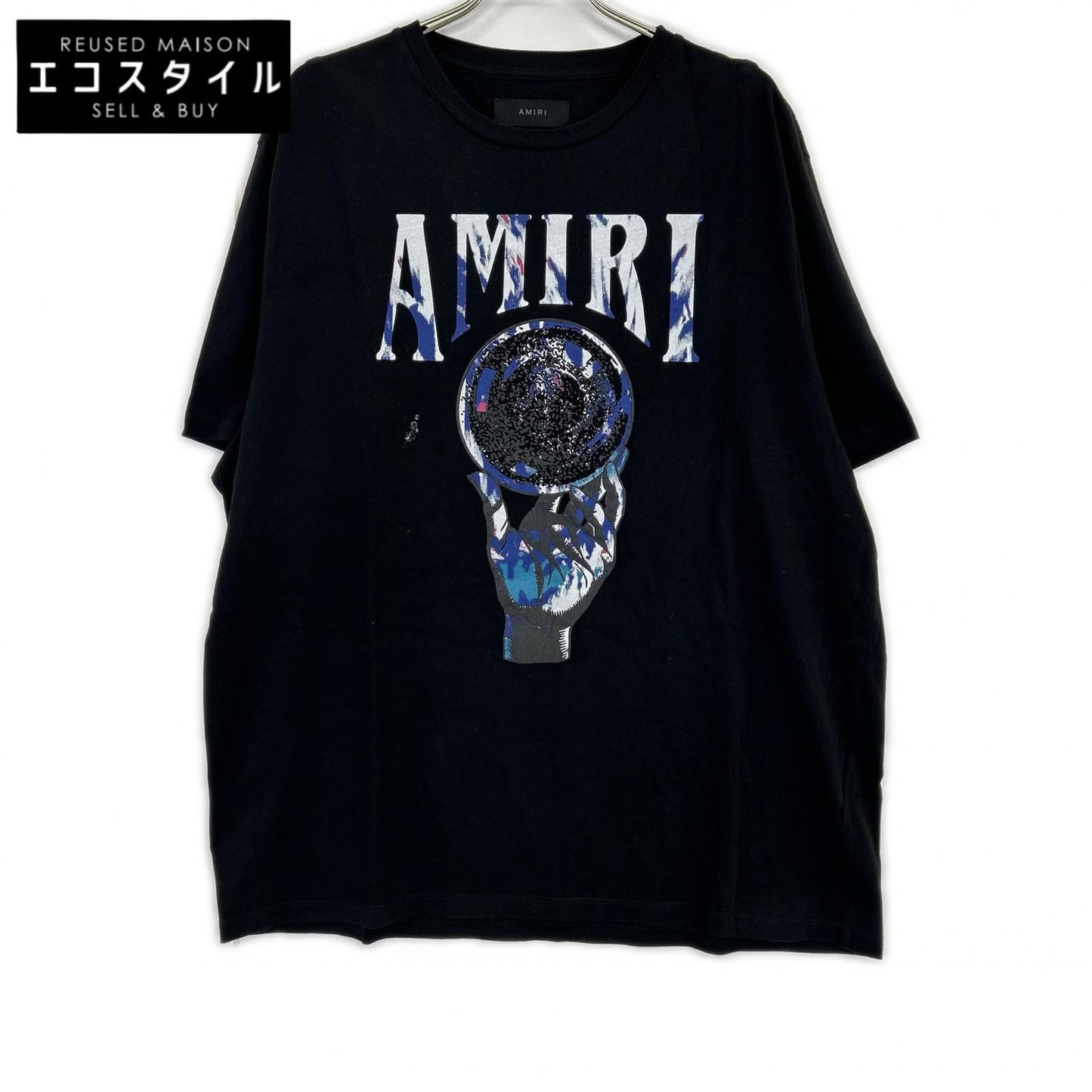 AMIRI アミリ ブラック クリスタルボールロゴ Tシャツ トップス