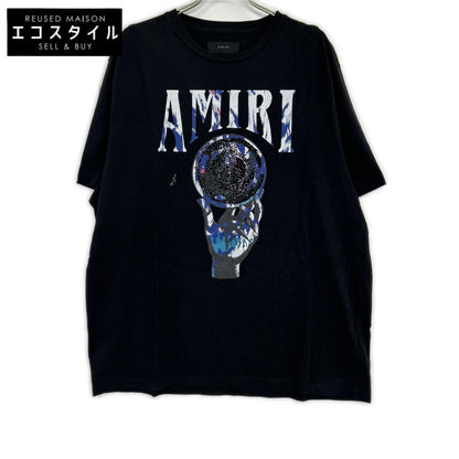AMIRI アミリ ブラック クリスタルボールロゴ Tシャツ トップス