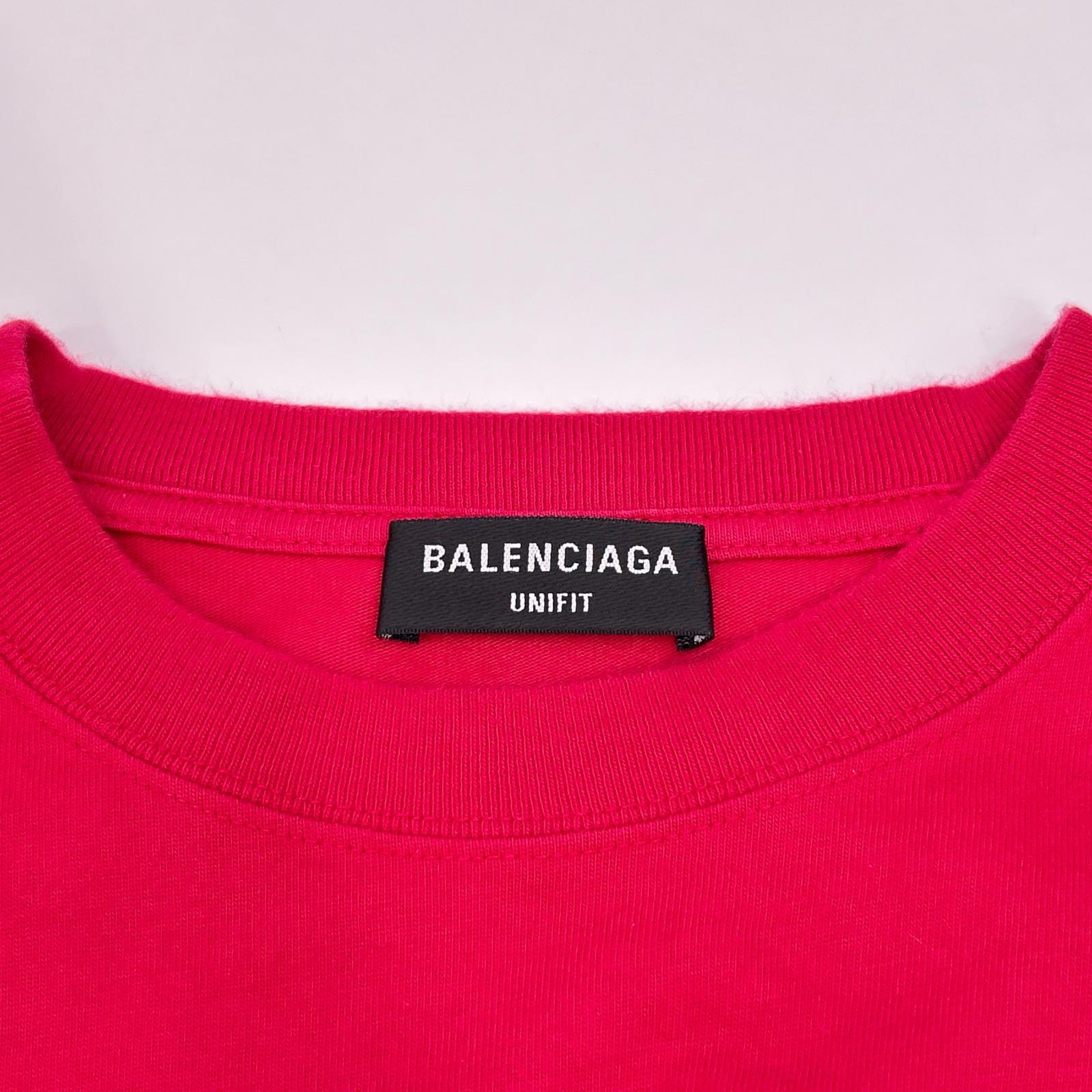 BALENCIAGA バレンシアガ 20年製 レッド LOGO Tシャツ トップス