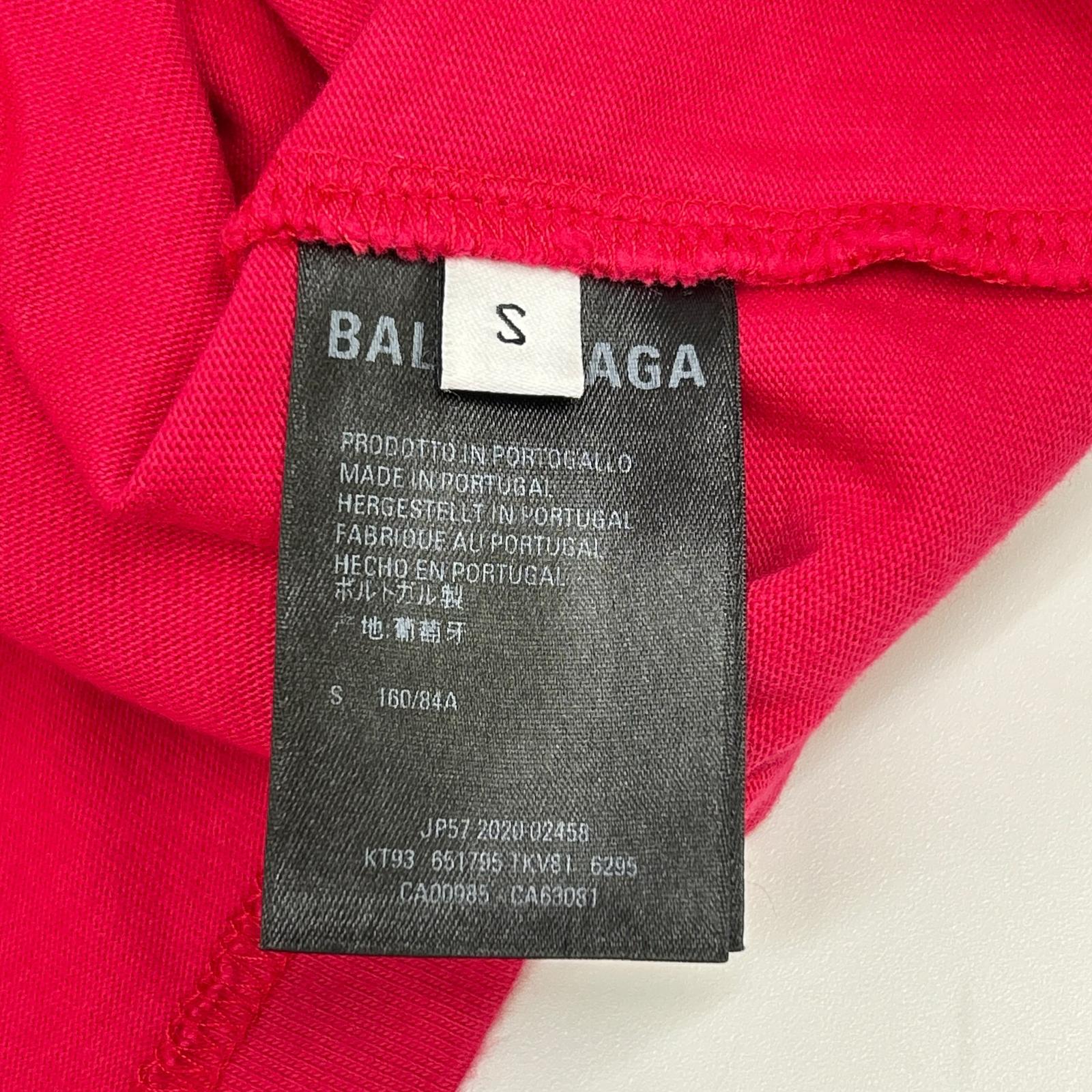 BALENCIAGA バレンシアガ 20年製 レッド LOGO Tシャツ トップス