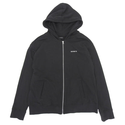 BARNEYSNEWYORK バーニーズニューヨーク ロングスリーブ ジップアップ フーデッド パーカー コットン トップス メンズ ブラック L トップス