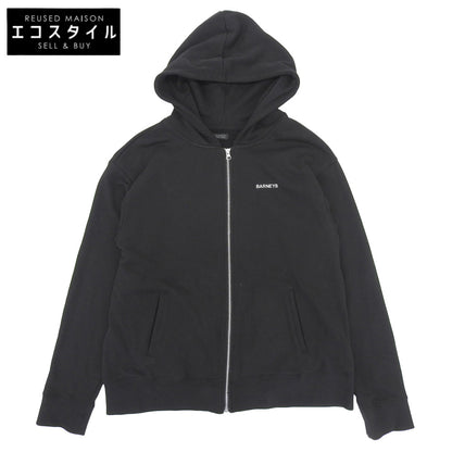 BARNEYSNEWYORK バーニーズニューヨーク ロングスリーブ ジップアップ フーデッド パーカー コットン トップス メンズ ブラック L トップス