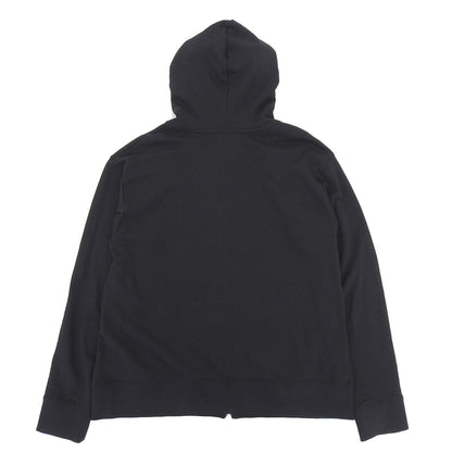 BARNEYSNEWYORK バーニーズニューヨーク ロングスリーブ ジップアップ フーデッド パーカー コットン トップス メンズ ブラック L トップス