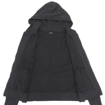 BARNEYSNEWYORK バーニーズニューヨーク ロングスリーブ ジップアップ フーデッド パーカー コットン トップス メンズ ブラック L トップス
