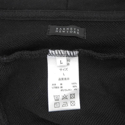 BARNEYSNEWYORK バーニーズニューヨーク ロングスリーブ ジップアップ フーデッド パーカー コットン トップス メンズ ブラック L トップス