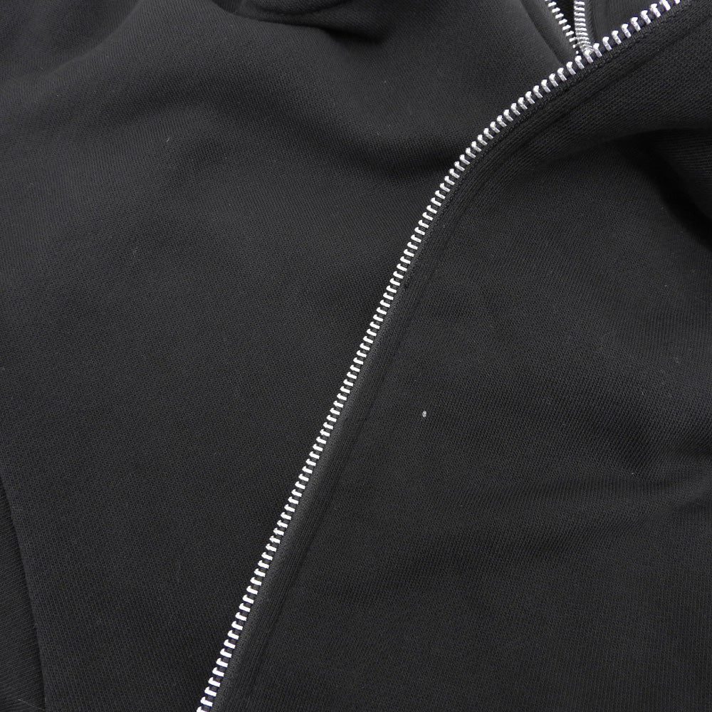 BARNEYSNEWYORK バーニーズニューヨーク ロングスリーブ ジップアップ フーデッド パーカー コットン トップス メンズ ブラック L トップス