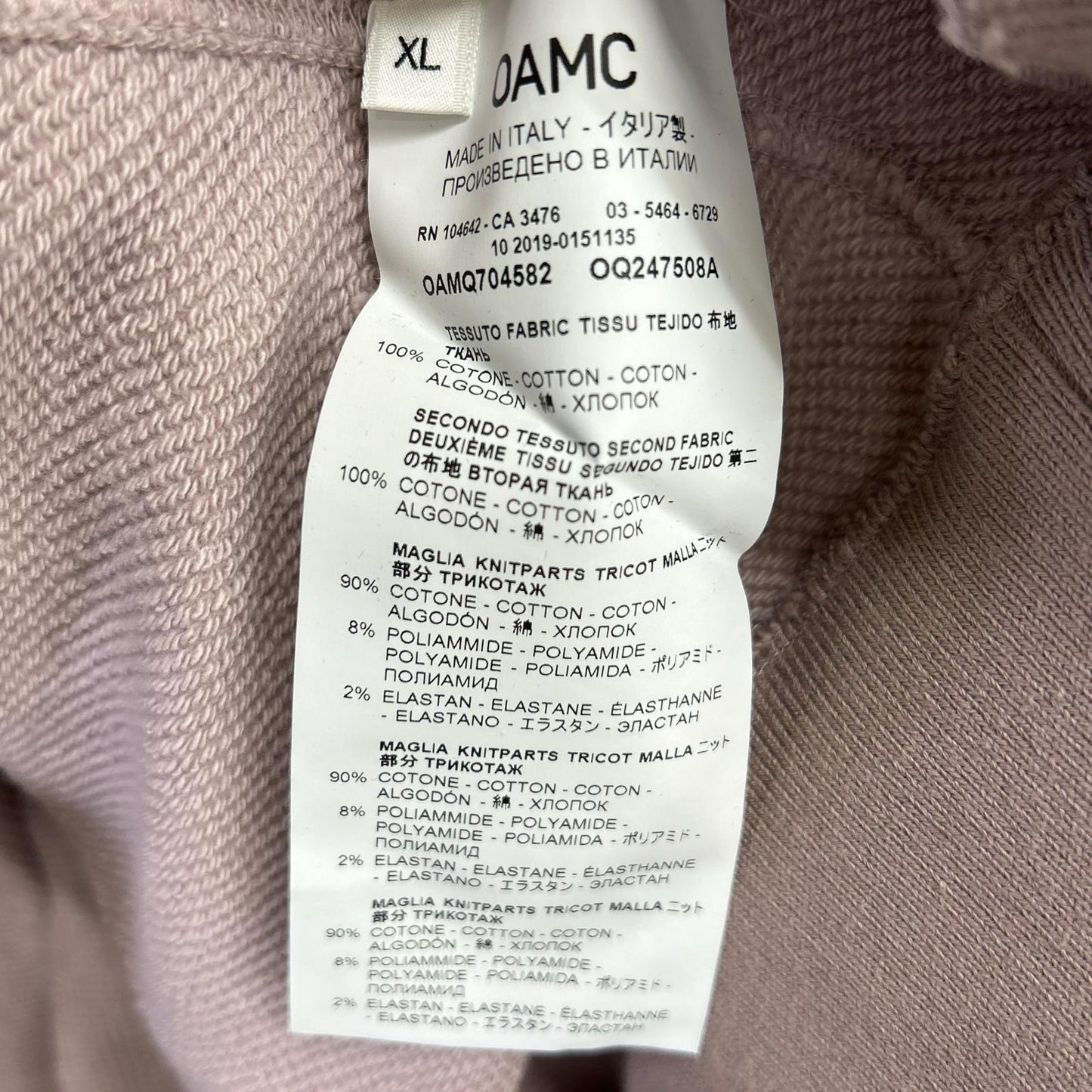 OAMC オーエーエムシー ピンク系 バックプリント ロングスリーブ トレーナー トップス