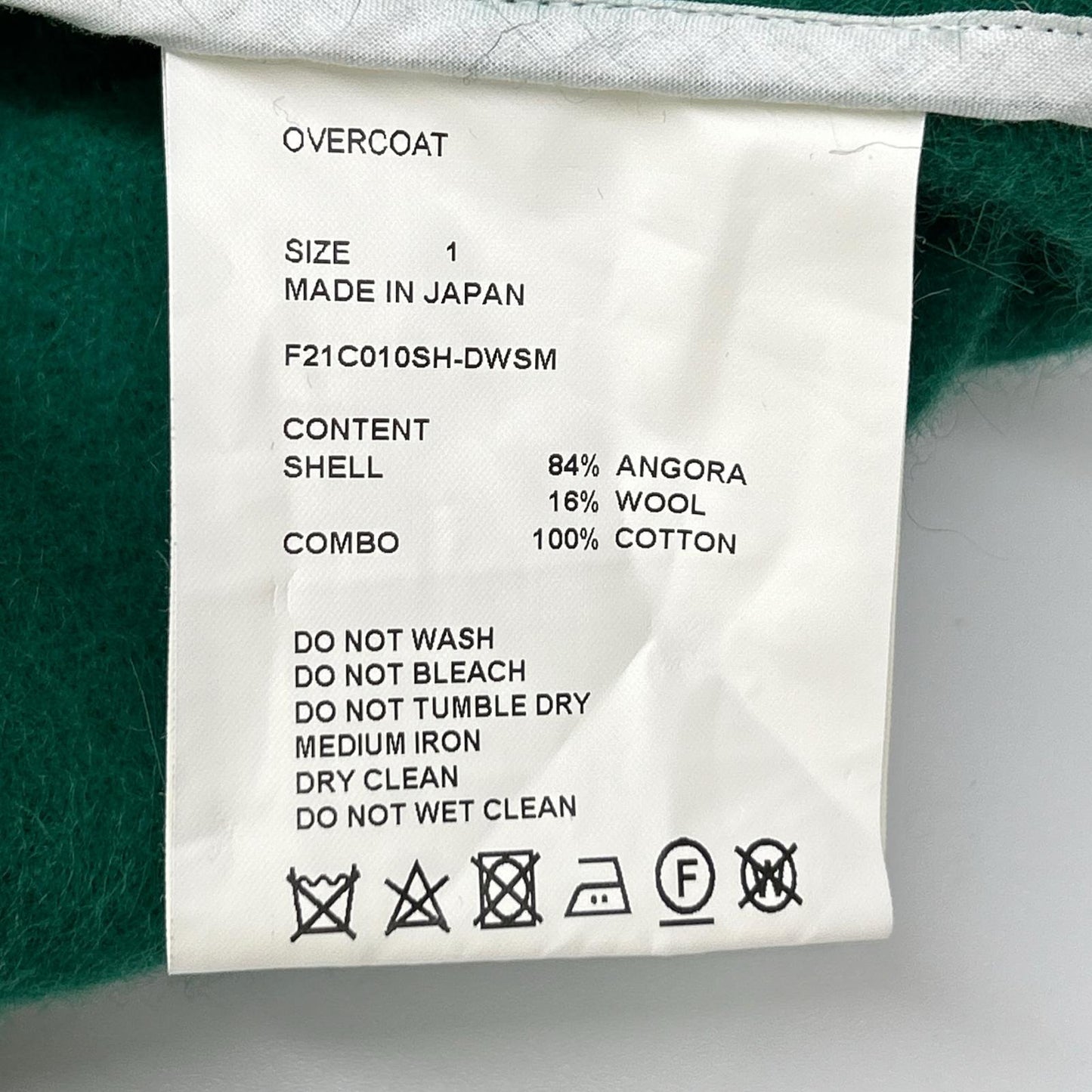 OVERCOAT オーバーコート F21C010SH グリーン ショールカラー コート コート