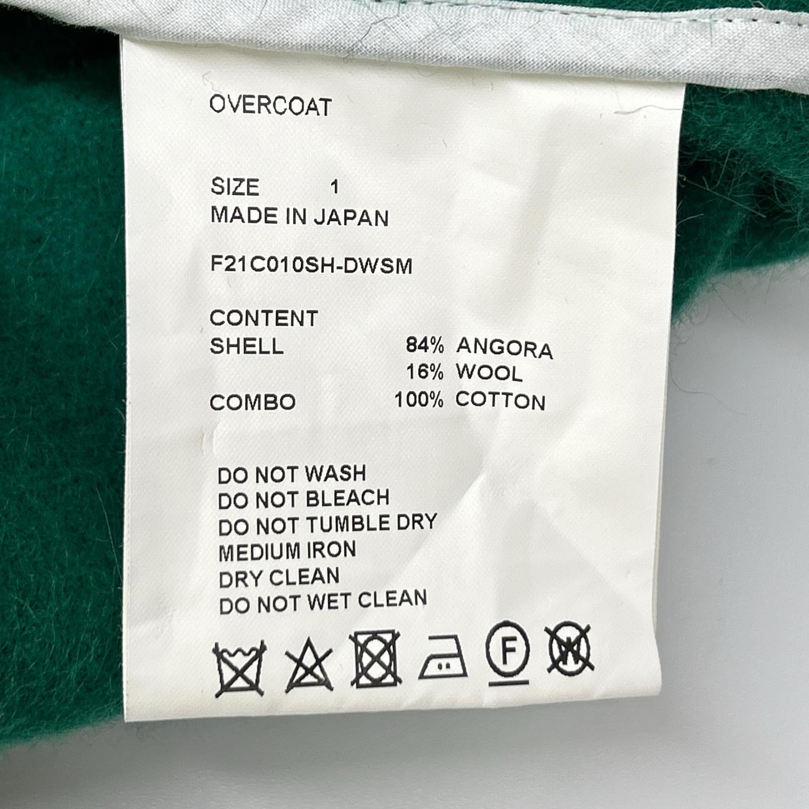 OVERCOAT オーバーコート F21C010SH グリーン ショールカラー コート コート