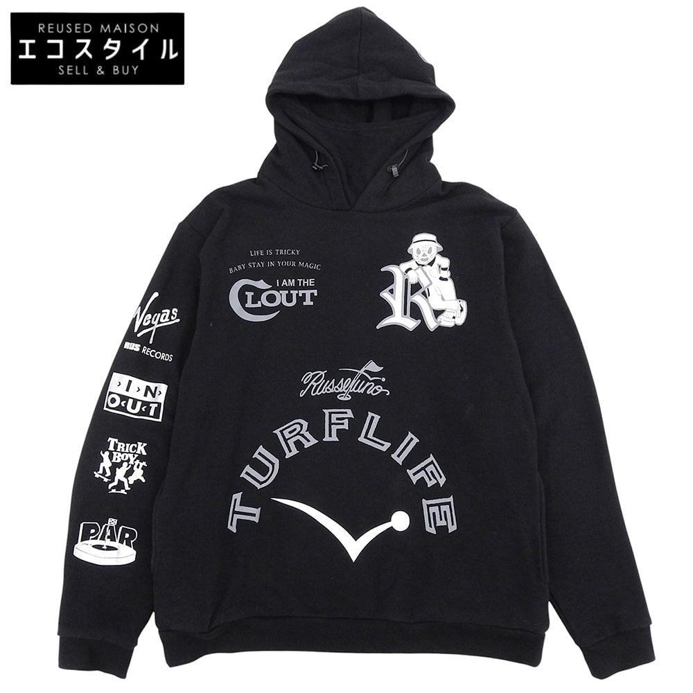 RUSSELUNO ラッセルノ TURFLIFE プルパーカー トップス メンズ コットン ブラック 7 トップス