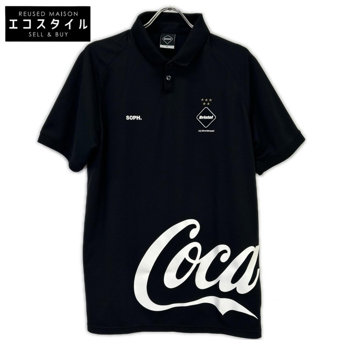F.C.Real Bristol エフシーリアルブリストル ×コカ・コーラ ブラック ポロシャツ トップス