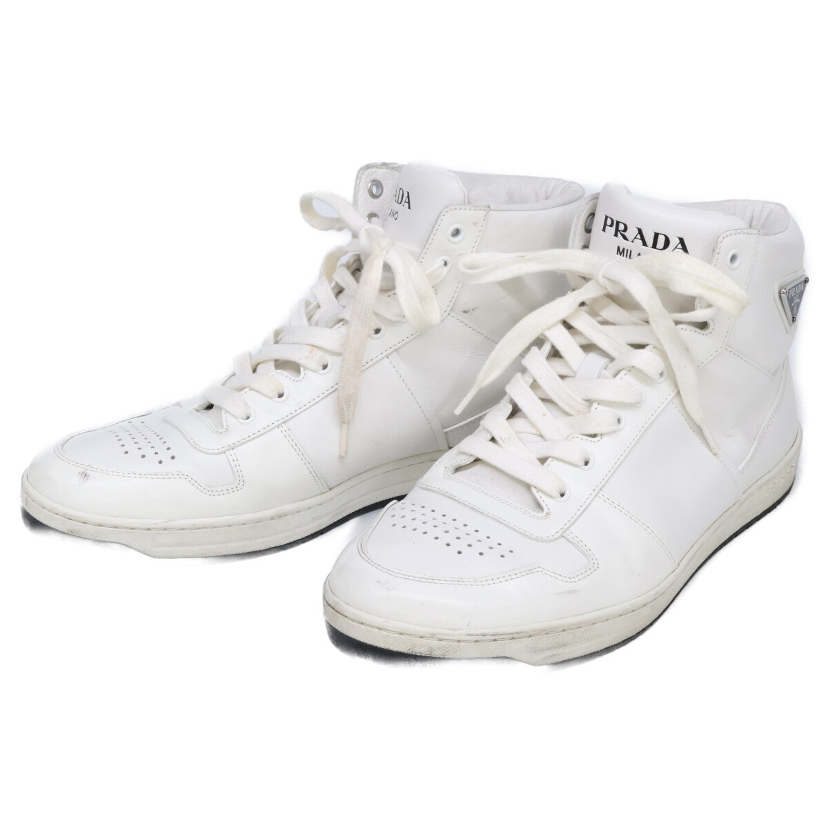 PRADA Prada Triangle-Logo-Plate High-Top Sneakers Shoes