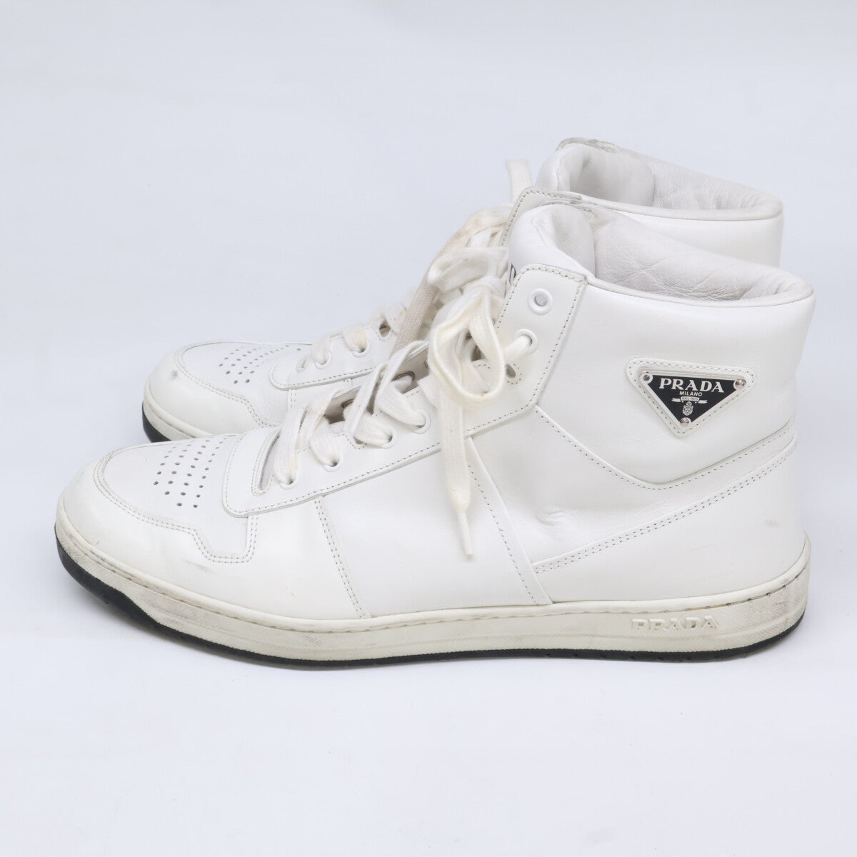PRADA Prada Triangle-Logo-Plate High-Top Sneakers Shoes